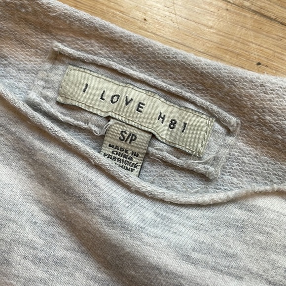 I love H81 sweatshirt, gray and white, women’s size small - Picture 2 of 9